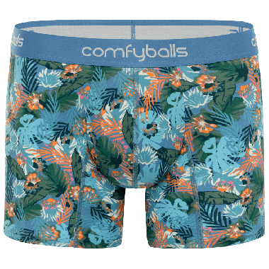 Comfyballs boxer long - Blue Jungle print